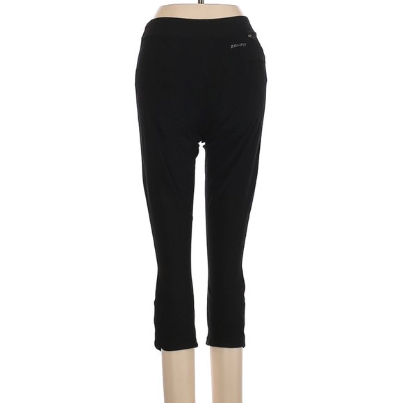 Nike Mid Rise Skinny Leg Cut Crop Black Legging Pants sz XS EUC - Picture 6 of 6